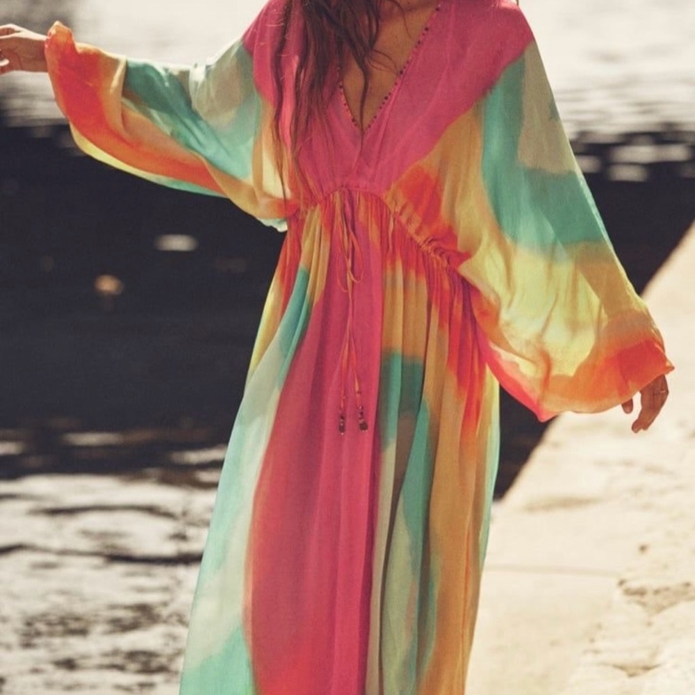 Rare! Beaded tie dye dress limited edition M - L one of a kind. Zara limited